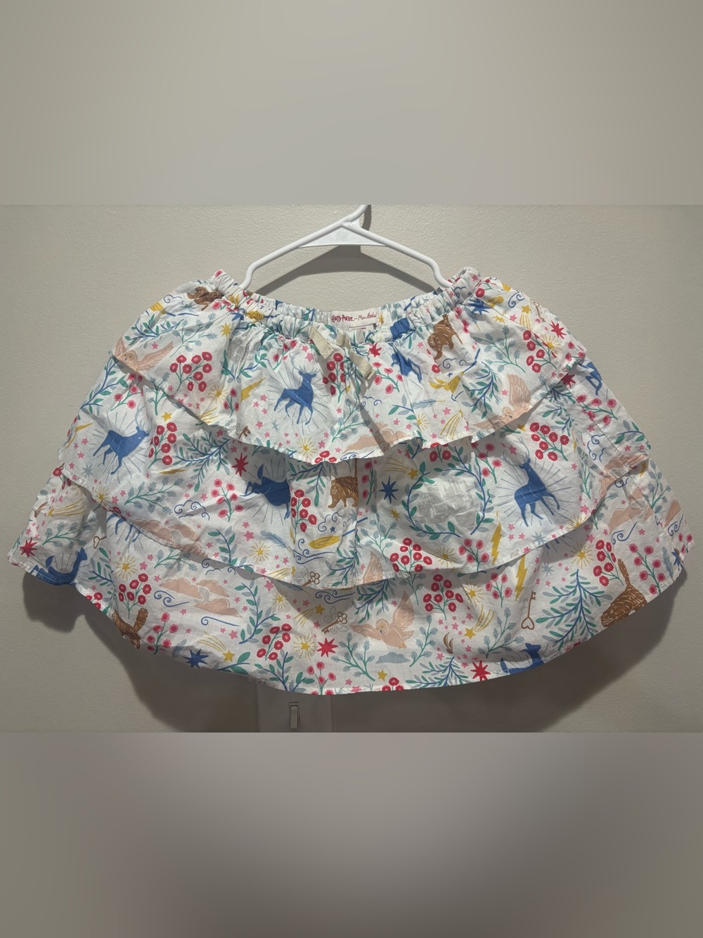 Mini Boden Harry Potter Skirt Tiered Cotton Girls Size 9-10 Years Elastic Waist
